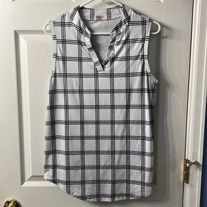 Sleeveless plaid blouse